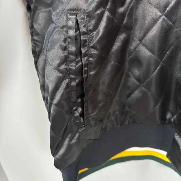 G-III Apparel NFL Green Bay Packer Black Reversible Men Wool Polyester Coat 6X